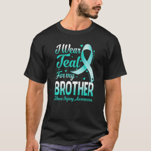 Camiseta Eu Visto Teal Para Meu Irmão Enfermado Do Joelho S