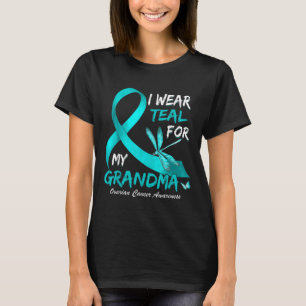 Camiseta Eu Visto Teal Para Minha Avó Câncer de ovário Awar