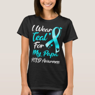 Camiseta Eu Visto Teal Para Minha Consciência do Papa PTSD