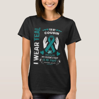 Camiseta Eu Visto Teal Para Minha Fita Câncer de ovário Pri