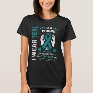 Camiseta Eu Visto Teal Para Minha Fita De Câncer de ovário