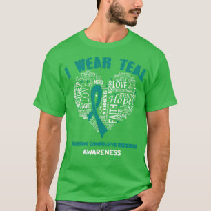 Camiseta Eu Visto Teal Por Consciência da OCD Fé Esperança