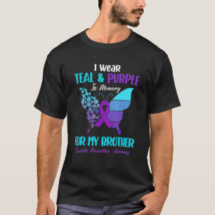 Camiseta Eu Visto Teal & Purple Em Memória Do Suicídio Irmã