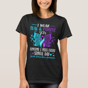 Camiseta Eu Visto Teal & Purple Para Alguém Que Sinto Falta