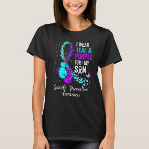 Camiseta Eu Visto Teal & Purple Para Minha Prevenção Ao Sui