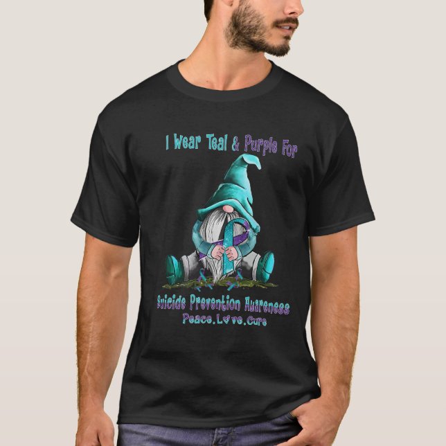 Camiseta Eu visto teal, roxo pelo nascimento Prevenção de S (Frente)