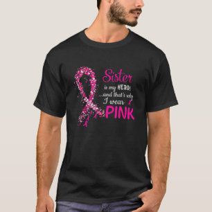 Camiseta Eu Visto Teto Rosa Para Minha Irmã Fita Fita Cor 