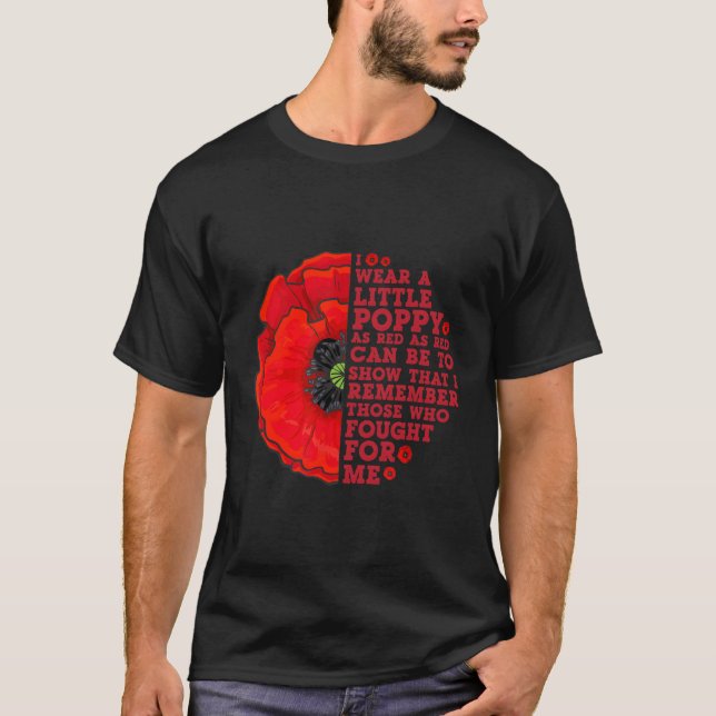 Camiseta Eu Visto Um Pequeno Dia De Memória Da Poppy (Frente)