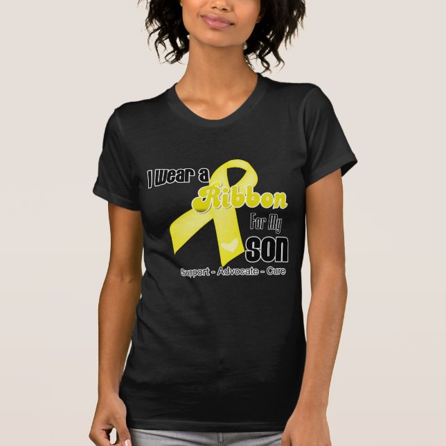 Camiseta Eu visto uma fita para meu filho - Sarcoma (Frente)