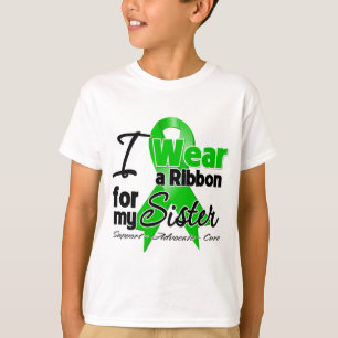 Camiseta Eu visto uma fita verde para minha irmã
