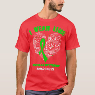 Camiseta Eu Visto Verde limão Para A Consciência Da Distrof