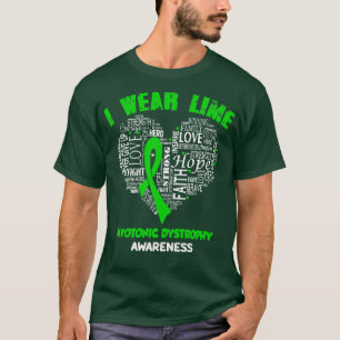Camiseta Eu Visto Verde limão Para A Consciência Da Distrof