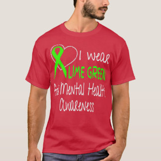 Camiseta Eu Visto Verde limão Para A Fíria De Sensibilizaçã