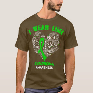 Camiseta Eu Visto Verde limão Para Linfoma Sensibilização S