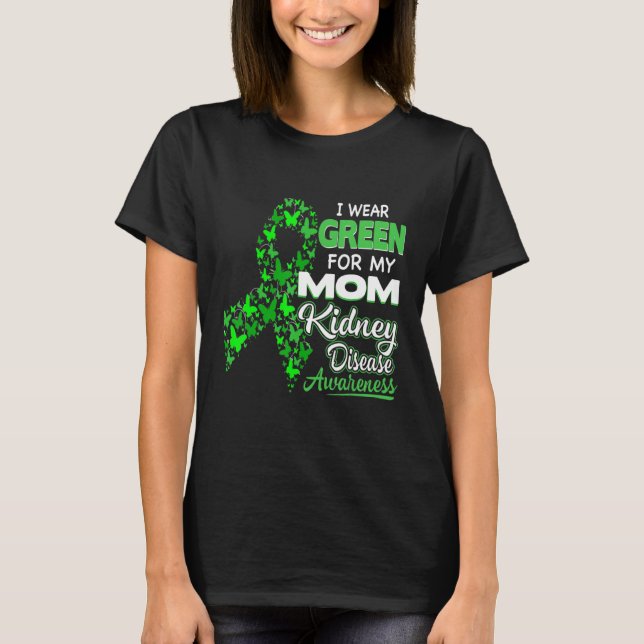 Camiseta Eu Visto Verde Para A Consciência Da Doença Dos Ri (Frente)