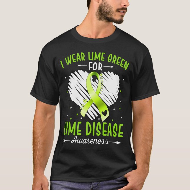 Camiseta Eu Visto Verde Para A Consciência Da Doença LYME (Frente)