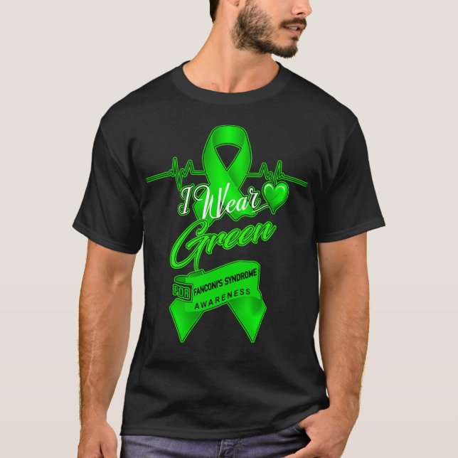 Camiseta Eu visto verde para a consciência da síndrome de F (Frente)