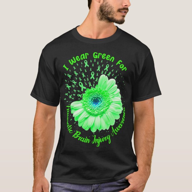 Camiseta Eu Visto Verde Para A Consciência De Lesão Cerebra (Frente)