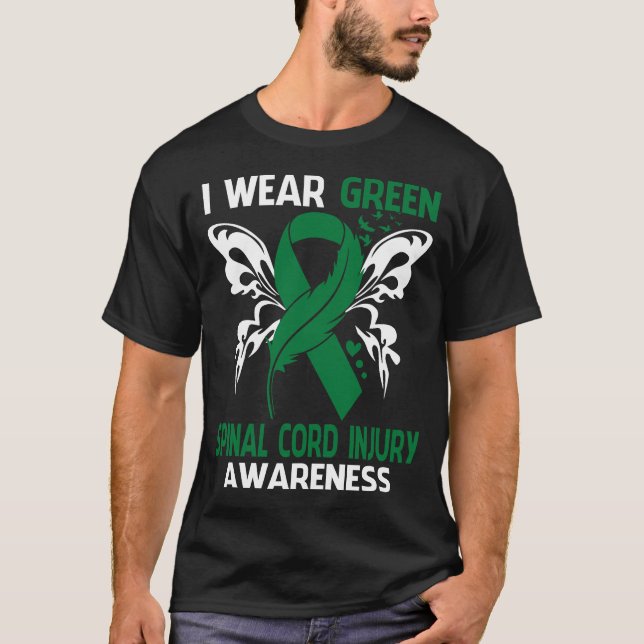 Camiseta Eu Visto Verde Para A Consciência do ferimento da  (Frente)