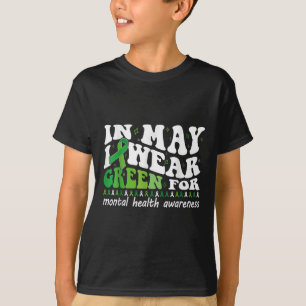 Camiseta Eu Visto Verde Para A Consciência Mental Média Gro