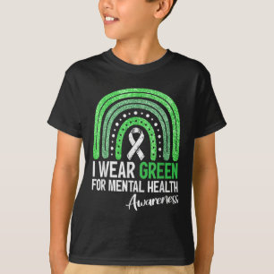 Camiseta Eu Visto Verde Para A Consciência Mental O Arco-Ír