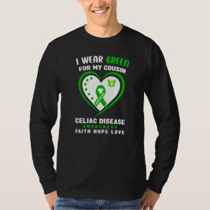 Camiseta Eu Visto Verde Para A Doença Celíaca Da Minha Prim