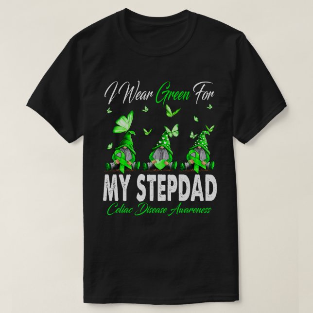 Camiseta Eu Visto Verde Para A MINHA Doença Celular STEPDAD (Frente do Design)