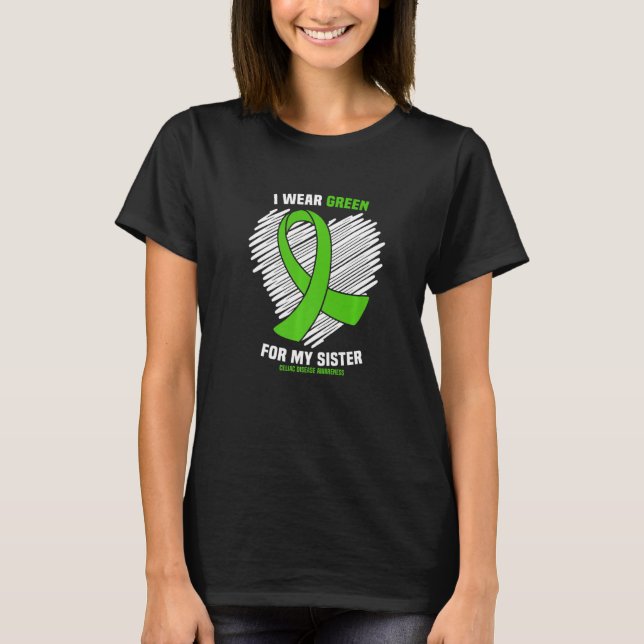 Camiseta Eu Visto Verde Para A Minha Irmã Doença Celiaca Aw (Frente)