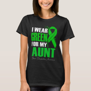 Camiseta Eu Visto Verde Para A Minha Tia Cérebro Deficiente