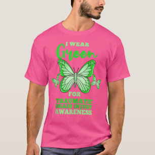Camiseta Eu Visto Verde Para Lesão cerebral Traumática Tbi