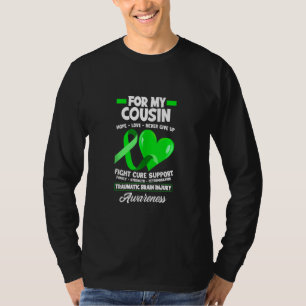 Camiseta Eu Visto Verde Para Meu Primo Tbi Ferido No Cérebr