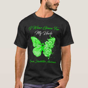 Camiseta Eu Visto Verde Para Meu Tio Cérebro Com Deficiênci