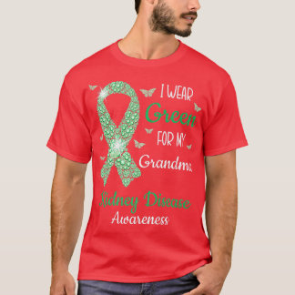 Camiseta Eu Visto Verde Para Minha Avó Doença De Rim Awaren
