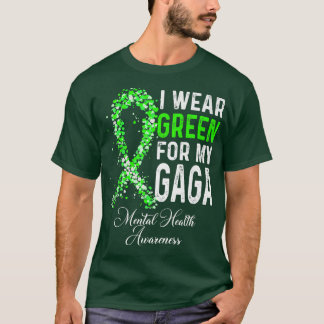 Camiseta Eu Visto Verde Para Minha Consciência Mental Da Sa