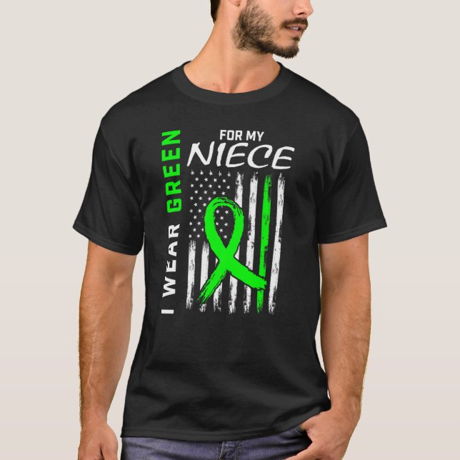 Camiseta Eu Visto Verde Para Minha Consciência Sobre Doença (Frente)