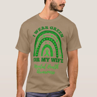 Camiseta Eu Visto Verde Para Minha Esposa Rainbow Mental He