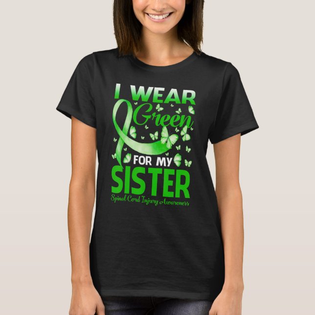 Camiseta Eu Visto Verde Para Minha Irmã Danos Na Medula Esp (Frente)