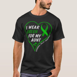 Camiseta Eu Visto Verde Para Minha Tia Cerebral Sensibiliza