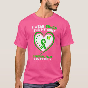 Camiseta Eu Visto Verde Para Minha Tia Cerebral Sensibiliza