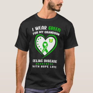 Camiseta Eu Visto Verde Para O Meu Avô Doença Celiática Awa