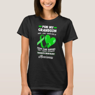 Camiseta Eu Visto Verde Para O Meu Avô TBI Ferido No Cérebr