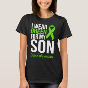 Camiseta Eu Visto Verde Para O Meu Filho Cerebral Sensibili