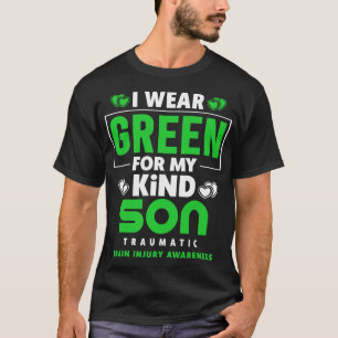 Camiseta Eu Visto Verde Para O Meu Filho Traumático Ferido 