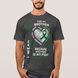 Camiseta Eu Visto Verde Para O Meu Irmão Cerebral Criança