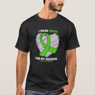 Camiseta Eu Visto Verde Para O Meu Marido Doença Celular Aw