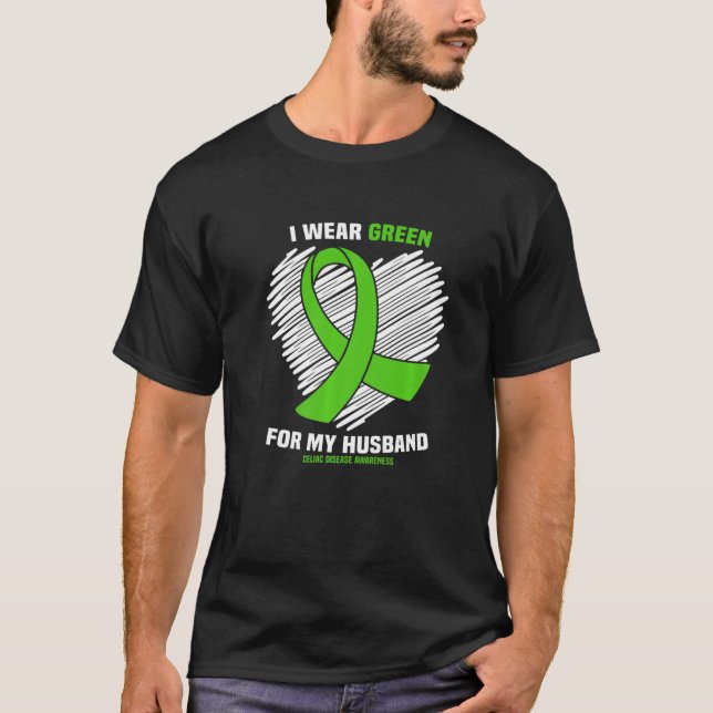 Camiseta Eu Visto Verde Para O Meu Marido Doença Celular Aw (Frente)