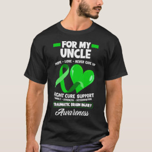 Camiseta Eu Visto Verde Para O Meu Tio TBI, Ferimento Do Cé