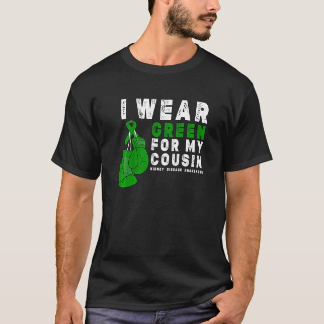 Camiseta Eu Visto Verde Para Os Awarenes Da Doença Dos Rins (Frente)