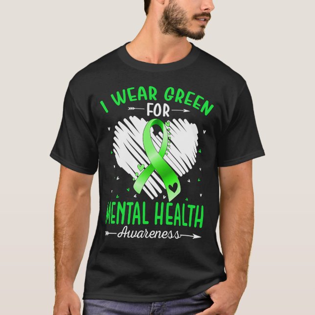 Camiseta Eu Visto Verde Para Sensibilização Para A Saúde ME (Frente)