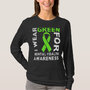 Camiseta Eu Visto Verde Para Sensibilização Para A Saúde Me